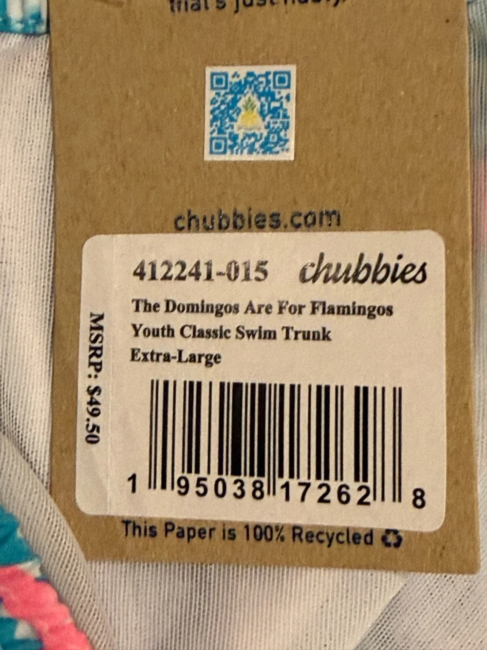 NWT Chubbies The Domingos Are For Flamingos Classic Swim Shorts